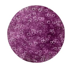 Background Purple Love Mini Round Pill Box by nateshop