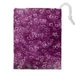 Background Purple Love Drawstring Pouch (5XL) Front