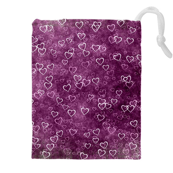 Background Purple Love Drawstring Pouch (5XL)