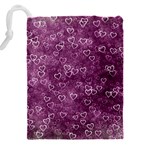 Background Purple Love Drawstring Pouch (5XL) Back