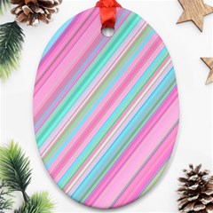 Background-lines Pink Ornament (oval) by nateshop