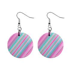 Background-lines Pink Mini Button Earrings by nateshop