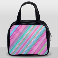 Background-lines Pink Classic Handbag (two Sides) by nateshop