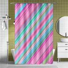 Background-lines Pink Shower Curtain 48  X 72  (small)  by nateshop