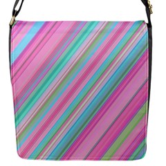 Background-lines Pink Flap Closure Messenger Bag (s) by nateshop