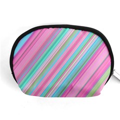 Background-lines Pink Accessory Pouch (medium) by nateshop