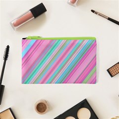 Background-lines Pink Cosmetic Bag (xs) by nateshop