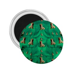 Happy Small Dogs In Calm In The Big Blooming Forest 2 25  Magnets by pepitasart