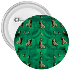 Happy Small Dogs In Calm In The Big Blooming Forest 3  Buttons by pepitasart