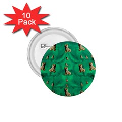 Happy Small Dogs In Calm In The Big Blooming Forest 1 75  Buttons (10 Pack) by pepitasart