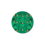 Happy Small Dogs In Calm In The Big Blooming Forest Golf Ball Marker Front