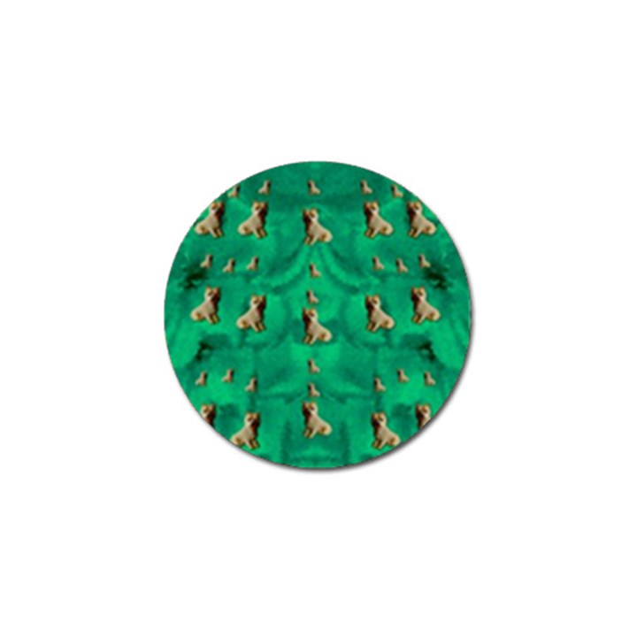 Happy Small Dogs In Calm In The Big Blooming Forest Golf Ball Marker