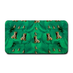 Happy Small Dogs In Calm In The Big Blooming Forest Medium Bar Mats by pepitasart