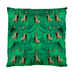 Happy Small Dogs In Calm In The Big Blooming Forest Standard Cushion Case (two Sides) by pepitasart