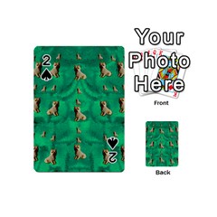 Happy Small Dogs In Calm In The Big Blooming Forest Playing Cards 54 Designs (mini) by pepitasart