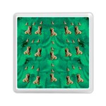 Happy Small Dogs In Calm In The Big Blooming Forest Memory Card Reader (Square) Front