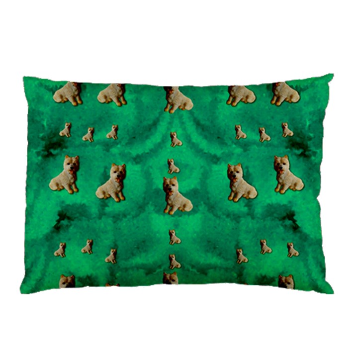 Happy Small Dogs In Calm In The Big Blooming Forest Pillow Case (Two Sides)