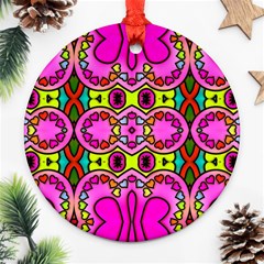 Abstract-karakkter Round Ornament (two Sides) by nateshop