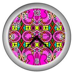 Abstract-karakkter Wall Clock (silver) by nateshop