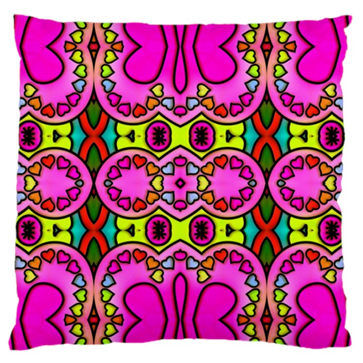 Abstract-karakkter Large Flano Cushion Case (One Side)