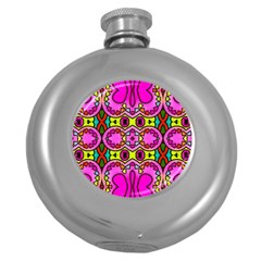 Abstract-karakkter Round Hip Flask (5 Oz) by nateshop