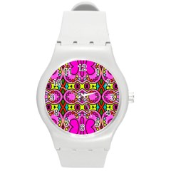 Abstract-karakkter Round Plastic Sport Watch (m) by nateshop