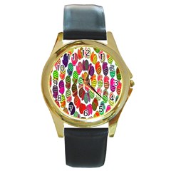 Watermelon Round Gold Metal Watch by nateshop