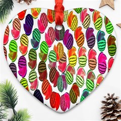 Watermelon Heart Ornament (two Sides) by nateshop