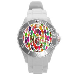 Watermelon Round Plastic Sport Watch (l) by nateshop