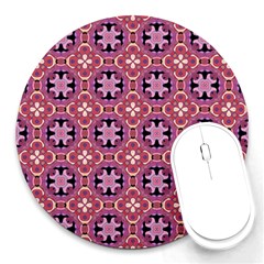 Abstract-background-motif Round Mousepads by nateshop