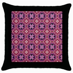 Abstract-background-motif Throw Pillow Case (black)