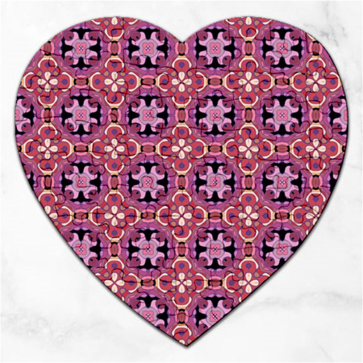 Abstract-background-motif Jigsaw Puzzle (Heart)