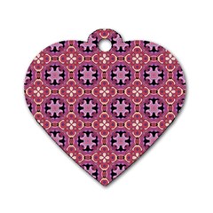 Abstract-background-motif Dog Tag Heart (two Sides) by nateshop