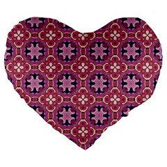 Abstract-background-motif Large 19  Premium Flano Heart Shape Cushions by nateshop