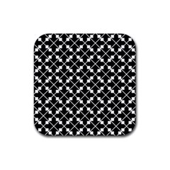 Abstract-black Rubber Coaster (square) by nateshop