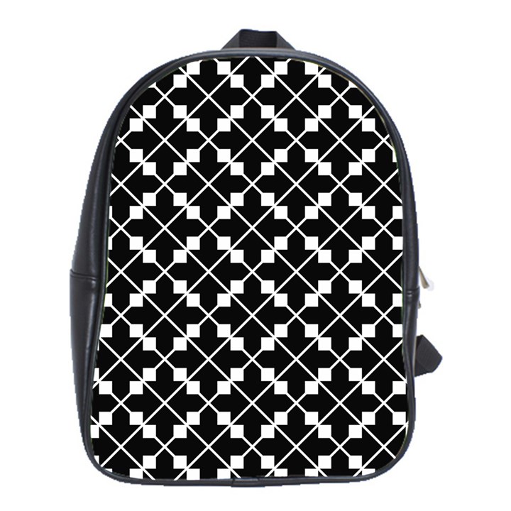 Abstract-black School Bag (Large)