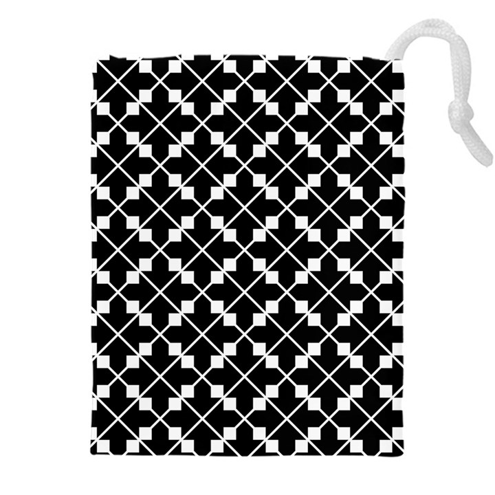 Abstract-black Drawstring Pouch (4XL)