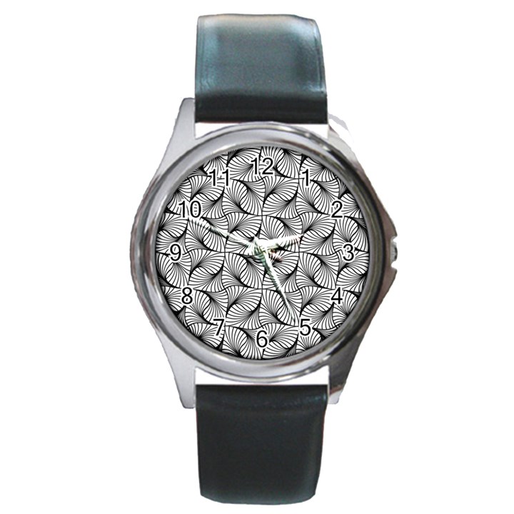 Abstract-gray Round Metal Watch