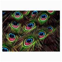 Peacock-feathers-color-plumage Large Glasses Cloth (2 Sides) by Celenk