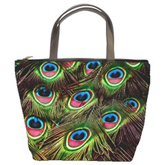 Peacock-feathers-color-plumage Bucket Bag by Celenk