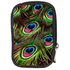 Peacock-feathers-color-plumage Compact Camera Leather Case by Celenk