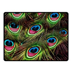 Peacock-feathers-color-plumage Fleece Blanket (small) by Celenk