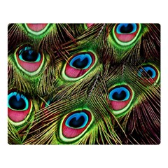 Peacock-feathers-color-plumage Double Sided Flano Blanket (large)  by Celenk