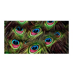 Peacock-feathers-color-plumage Satin Wrap 35  X 70  by Celenk