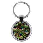 Peacock-feathers-color-plumage Key Chain (Round) Front