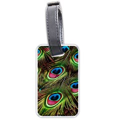 Peacock-feathers-color-plumage Luggage Tag (one Side) by Celenk