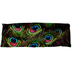 Peacock-feathers-color-plumage Body Pillow Case Dakimakura (two Sides) by Celenk