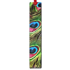 Peacock-feathers-color-plumage Large Book Marks by Celenk