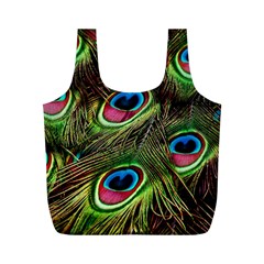 Peacock-feathers-color-plumage Full Print Recycle Bag (m) by Celenk