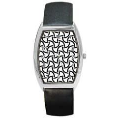 Background-black White Barrel Style Metal Watch by nateshop